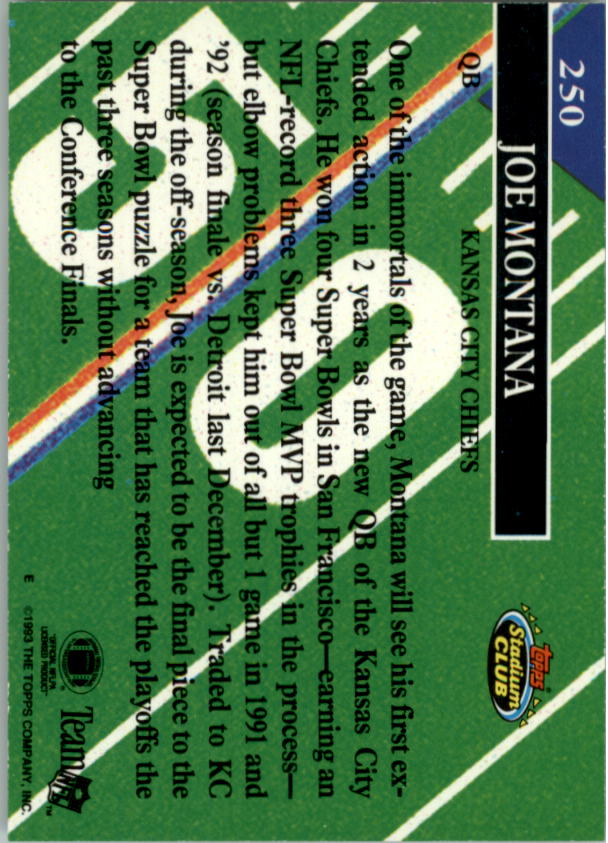A2126- 1993 Stadium Club FB Card #s 1-250 +Rookies -You Pick- 15+ FREE US SHIP - Picture 486 of 486