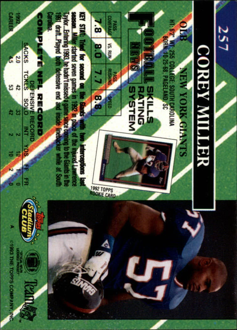 A2126- 1993 Stadium Club FB Cards 251-492 +Rookies -You Pick- 15+ FREE US SHIP - Picture 15 of 473