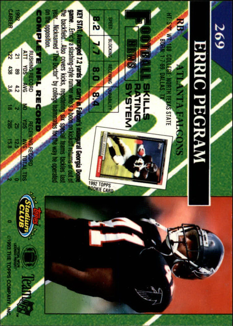 A2126- 1993 Stadium Club FB Cards 251-492 +Rookies -You Pick- 15+ FREE US SHIP - Picture 39 of 473