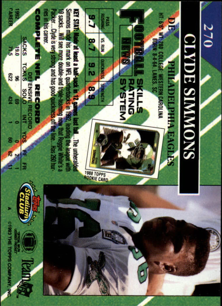A2126- 1993 Stadium Club FB Cards 251-492 +Rookies -You Pick- 15+ FREE US SHIP - Picture 41 of 473