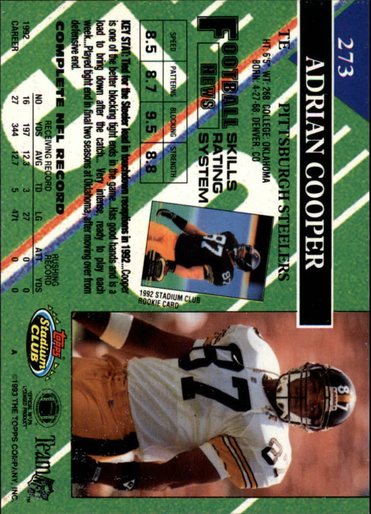 A2126- 1993 Stadium Club FB Cards 251-492 +Rookies -You Pick- 15+ FREE US SHIP - Picture 47 of 473