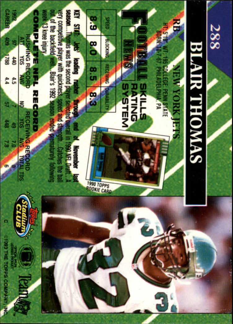 A2126- 1993 Stadium Club FB Cards 251-492 +Rookies -You Pick- 15+ FREE US SHIP - Picture 79 of 473