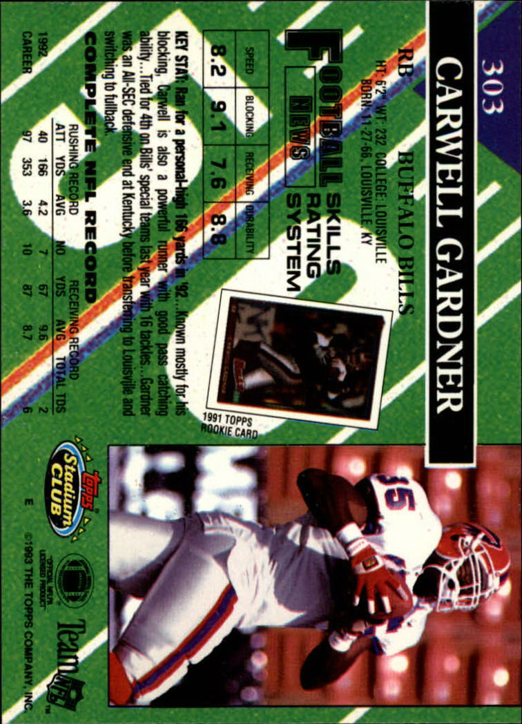 A2126- 1993 Stadium Club FB Cards 251-492 +Rookies -You Pick- 15+ FREE US SHIP - Picture 110 of 473