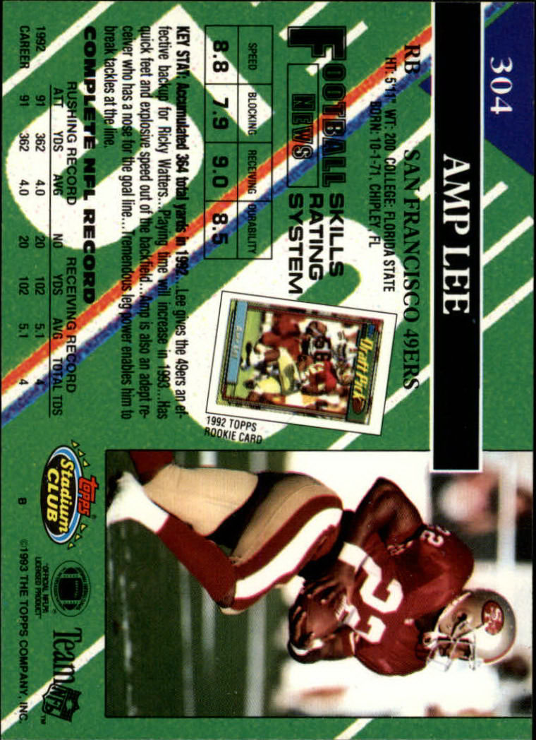 A2126- 1993 Stadium Club FB Cards 251-492 +Rookies -You Pick- 15+ FREE US SHIP - Picture 112 of 473