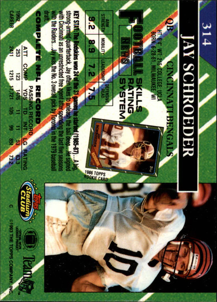 A2126- 1993 Stadium Club FB Cards 251-492 +Rookies -You Pick- 15+ FREE US SHIP - Picture 132 of 473