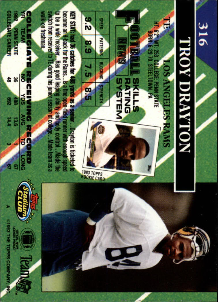 A2126- 1993 Stadium Club FB Cards 251-492 +Rookies -You Pick- 15+ FREE US SHIP - Picture 136 of 473