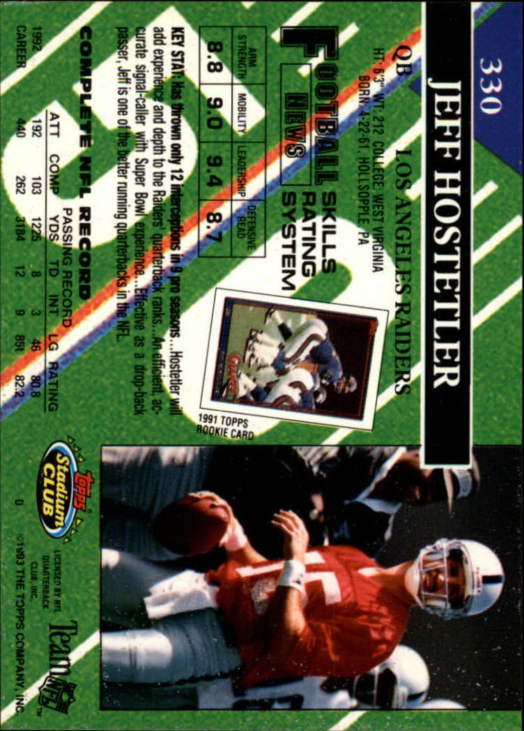 A2126- 1993 Stadium Club FB Cards 251-492 +Rookies -You Pick- 15+ FREE US SHIP - Picture 165 of 473