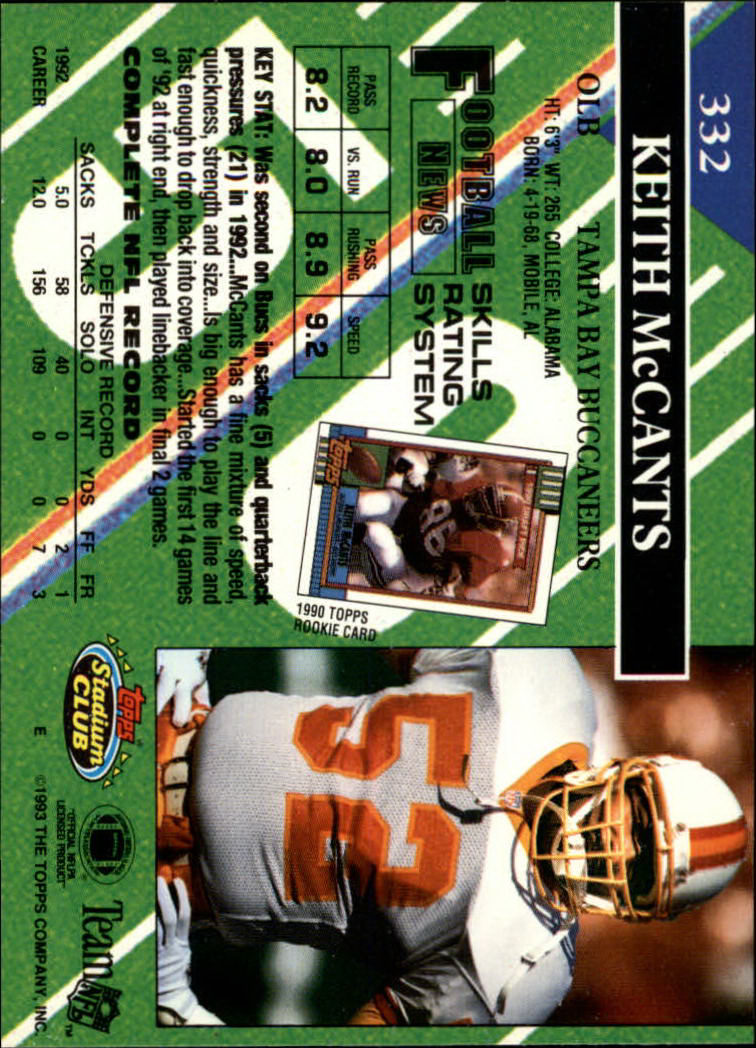 A2126- 1993 Stadium Club FB Cards 251-492 +Rookies -You Pick- 15+ FREE US SHIP - Picture 169 of 473