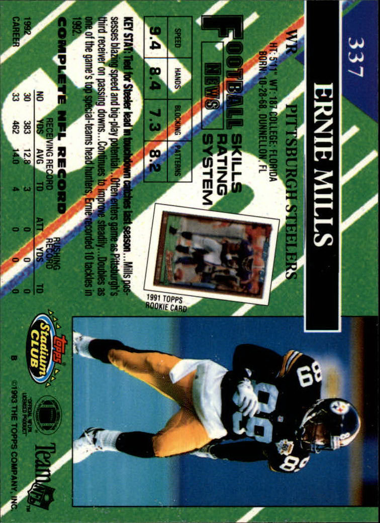 A2126- 1993 Stadium Club FB Cards 251-492 +Rookies -You Pick- 15+ FREE US SHIP - Picture 179 of 473