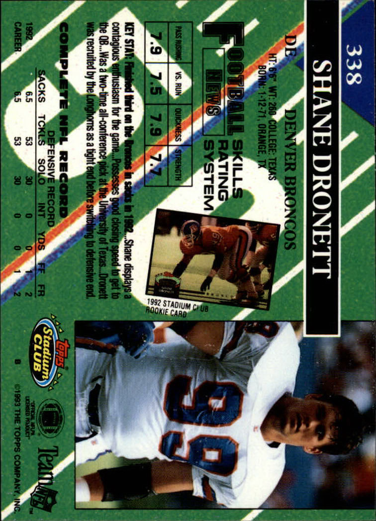 A2126- 1993 Stadium Club FB Cards 251-492 +Rookies -You Pick- 15+ FREE US SHIP - Picture 181 of 473