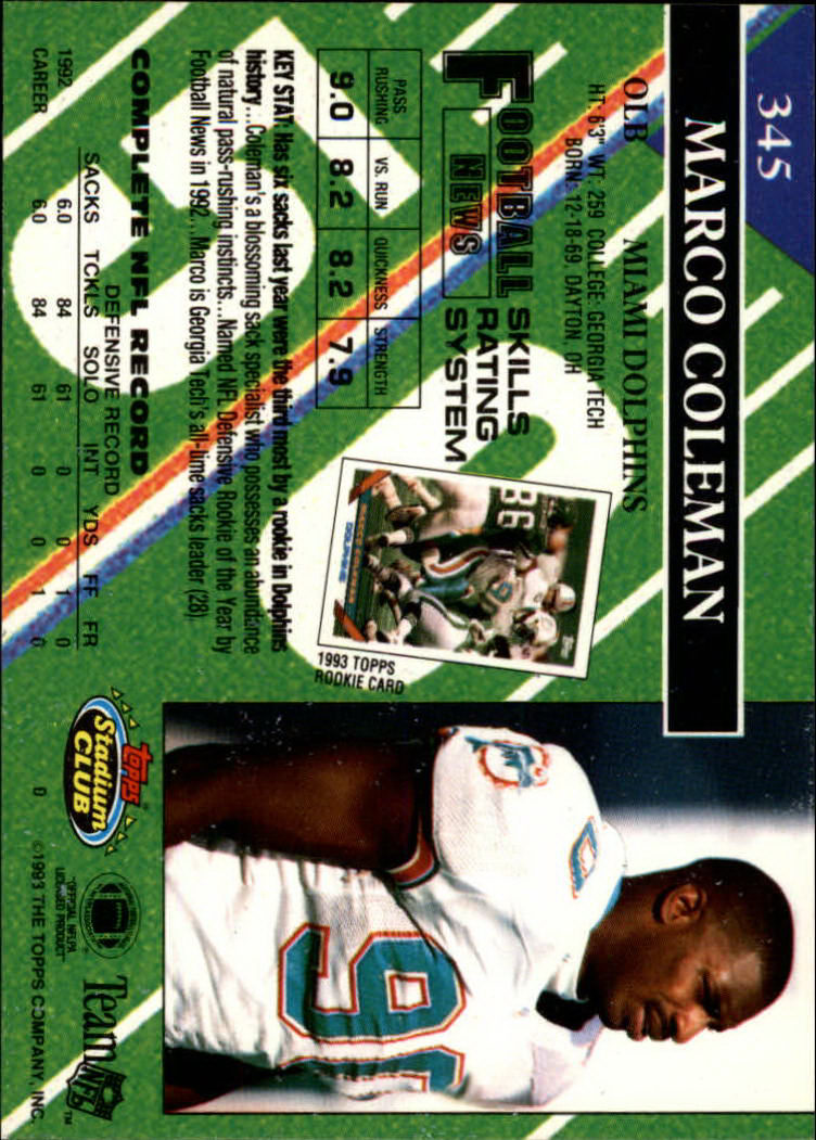 A2126- 1993 Stadium Club FB Cards 251-492 +Rookies -You Pick- 15+ FREE US SHIP - Picture 195 of 473