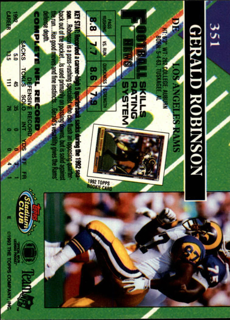 A2126- 1993 Stadium Club FB Cards 251-492 +Rookies -You Pick- 15+ FREE US SHIP - Picture 204 of 473