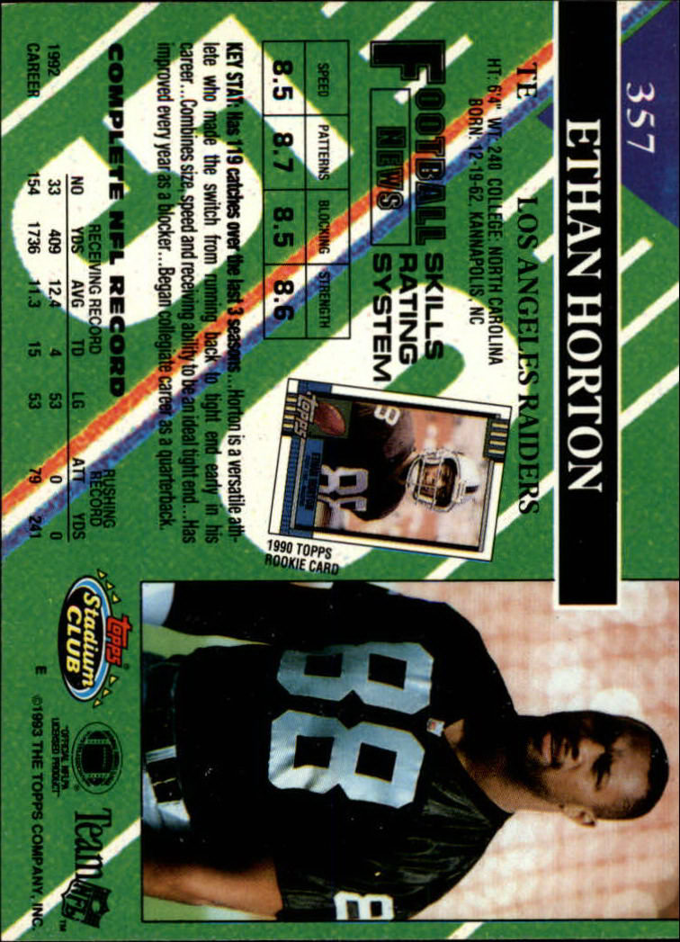 A2126- 1993 Stadium Club FB Cards 251-492 +Rookies -You Pick- 15+ FREE US SHIP - Picture 216 of 473