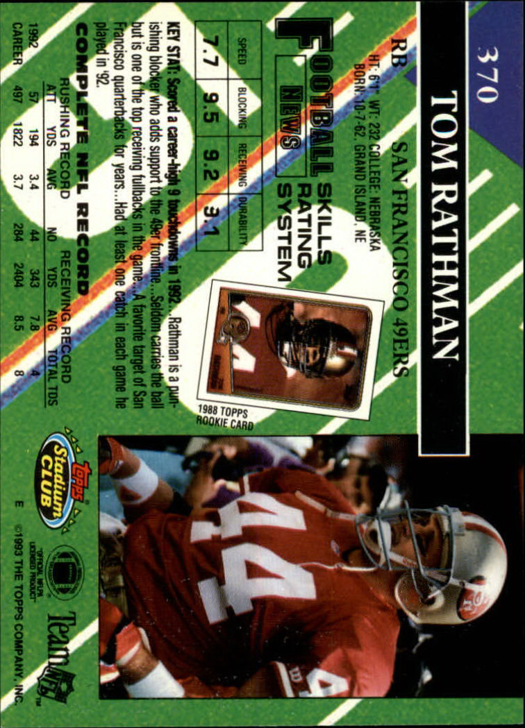 A2126- 1993 Stadium Club FB Cards 251-492 +Rookies -You Pick- 15+ FREE US SHIP - Picture 243 of 473