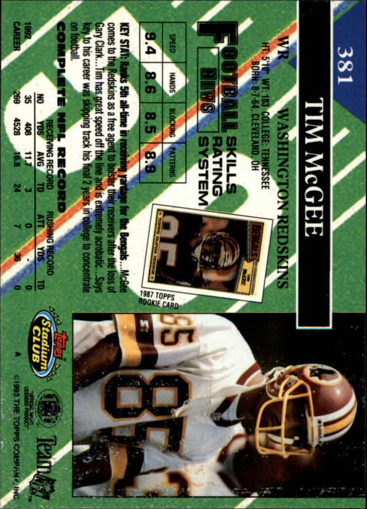 A2126- 1993 Stadium Club FB Cards 251-492 +Rookies -You Pick- 15+ FREE US SHIP - Picture 266 of 473