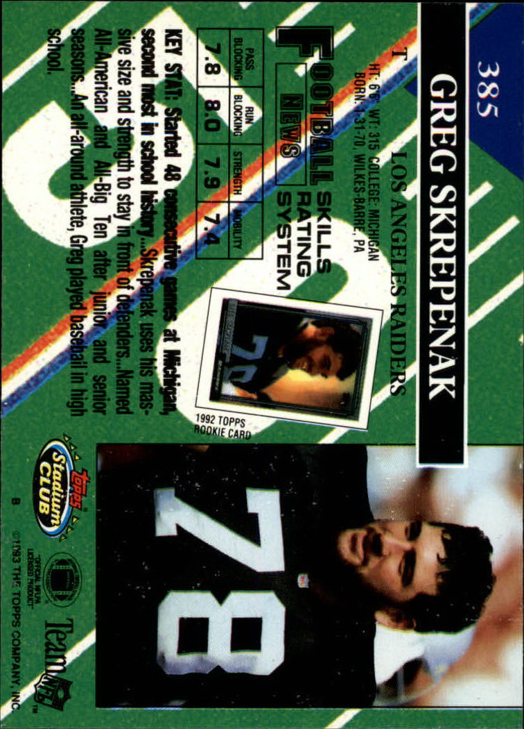 A2126- 1993 Stadium Club FB Cards 251-492 +Rookies -You Pick- 15+ FREE US SHIP - Picture 272 of 473