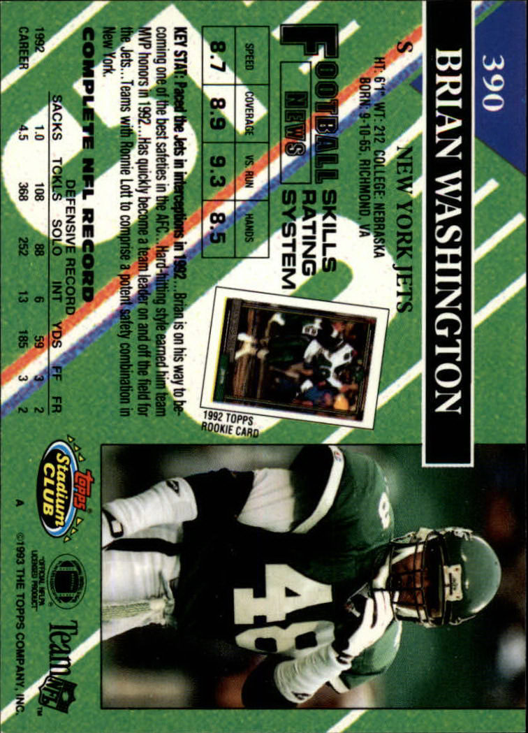 A2126- 1993 Stadium Club FB Cards 251-492 +Rookies -You Pick- 15+ FREE US SHIP - Picture 282 of 473