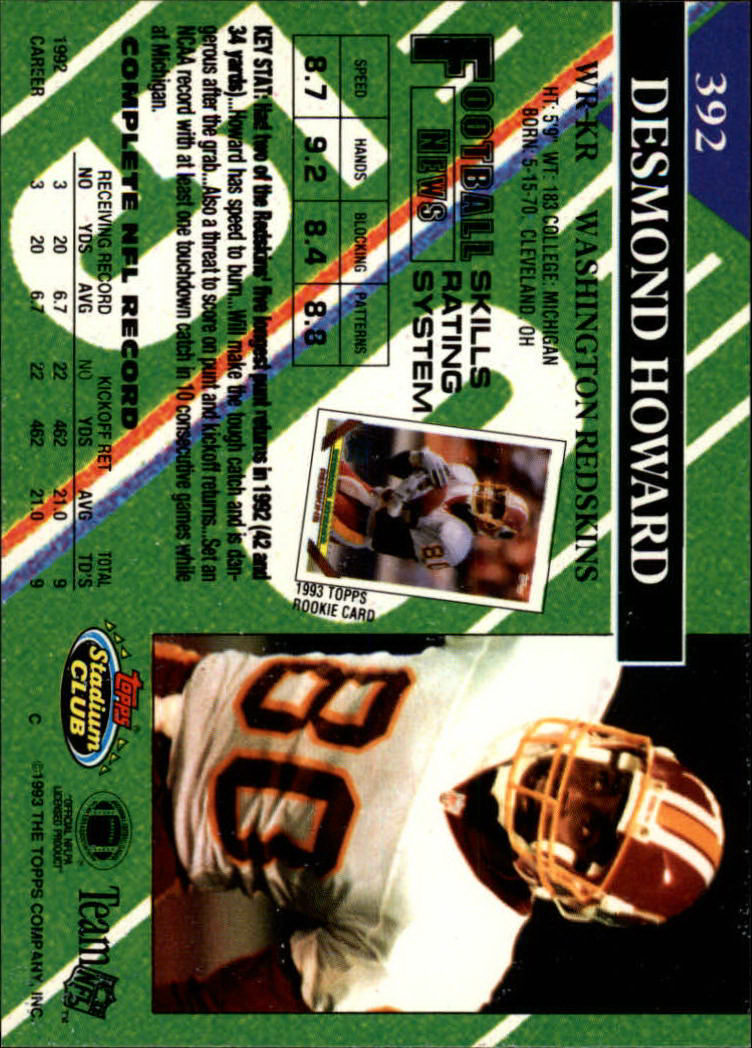 A2126- 1993 Stadium Club FB Cards 251-492 +Rookies -You Pick- 15+ FREE US SHIP - Picture 286 of 473