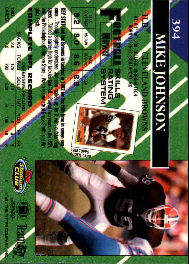 A2126- 1993 Stadium Club FB Cards 251-492 +Rookies -You Pick- 15+ FREE US SHIP - Picture 290 of 473