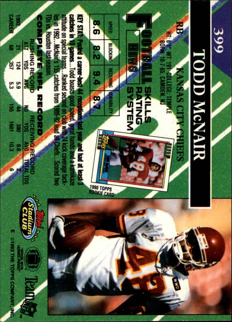 A2126- 1993 Stadium Club FB Cards 251-492 +Rookies -You Pick- 15+ FREE US SHIP - Picture 301 of 473