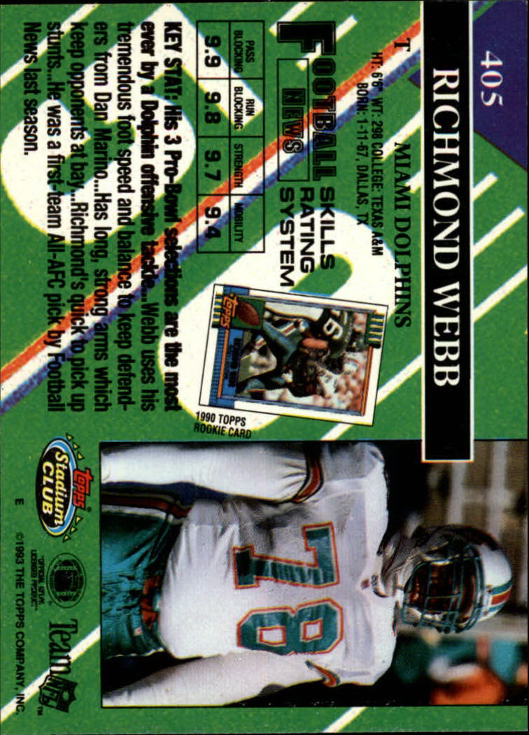 A2126- 1993 Stadium Club FB Cards 251-492 +Rookies -You Pick- 15+ FREE US SHIP - Picture 313 of 473