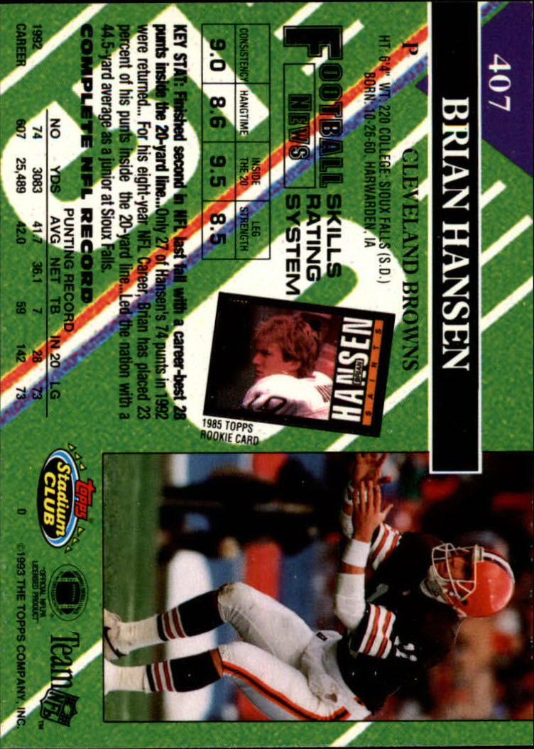 A2126- 1993 Stadium Club FB Cards 251-492 +Rookies -You Pick- 15+ FREE US SHIP - Picture 317 of 473