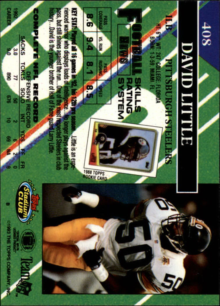 A2126- 1993 Stadium Club FB Cards 251-492 +Rookies -You Pick- 15+ FREE US SHIP - Picture 319 of 473