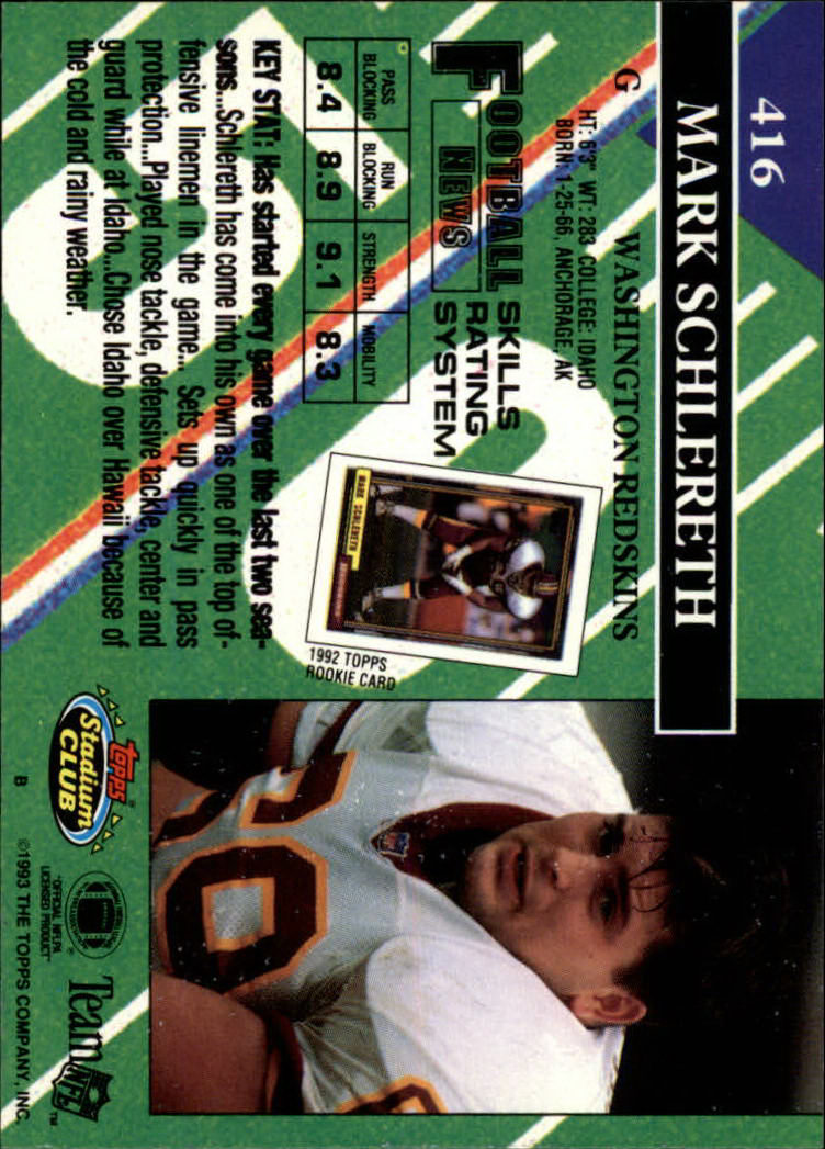A2126- 1993 Stadium Club FB Cards 251-492 +Rookies -You Pick- 15+ FREE US SHIP - Picture 333 of 473