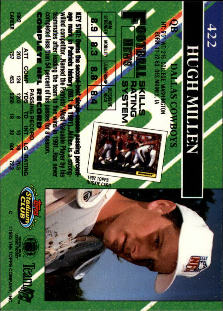 A2126- 1993 Stadium Club FB Cards 251-492 +Rookies -You Pick- 15+ FREE US SHIP - Picture 345 of 473