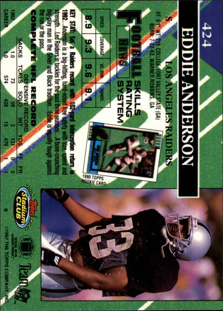 A2126- 1993 Stadium Club FB Cards 251-492 +Rookies -You Pick- 15+ FREE US SHIP - Picture 349 of 473