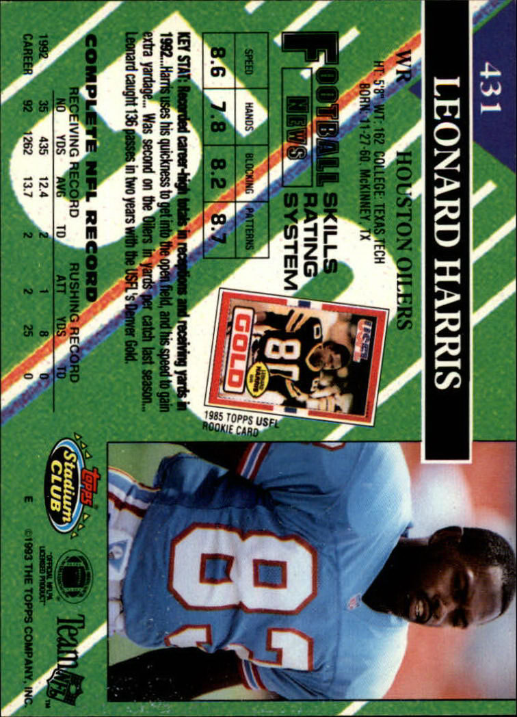 A2126- 1993 Stadium Club FB Cards 251-492 +Rookies -You Pick- 15+ FREE US SHIP - Picture 358 of 473