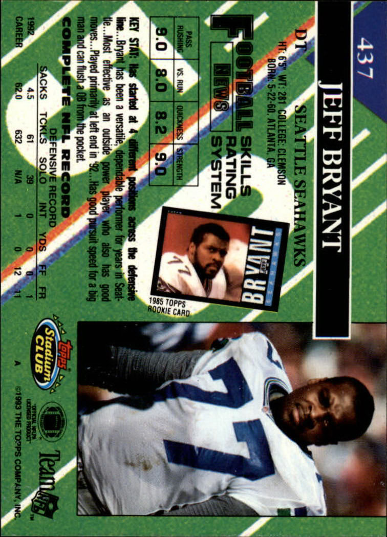 A2126- 1993 Stadium Club FB Cards 251-492 +Rookies -You Pick- 15+ FREE US SHIP - Picture 368 of 473