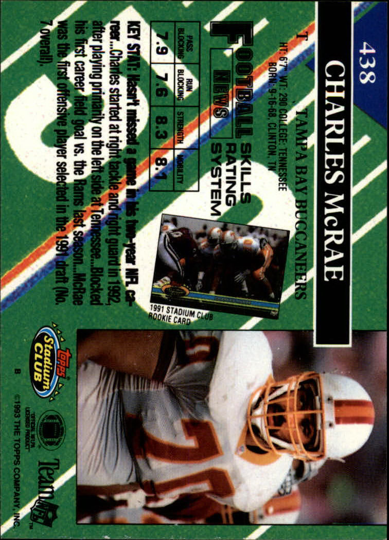 A2126- 1993 Stadium Club FB Cards 251-492 +Rookies -You Pick- 15+ FREE US SHIP - Picture 370 of 473