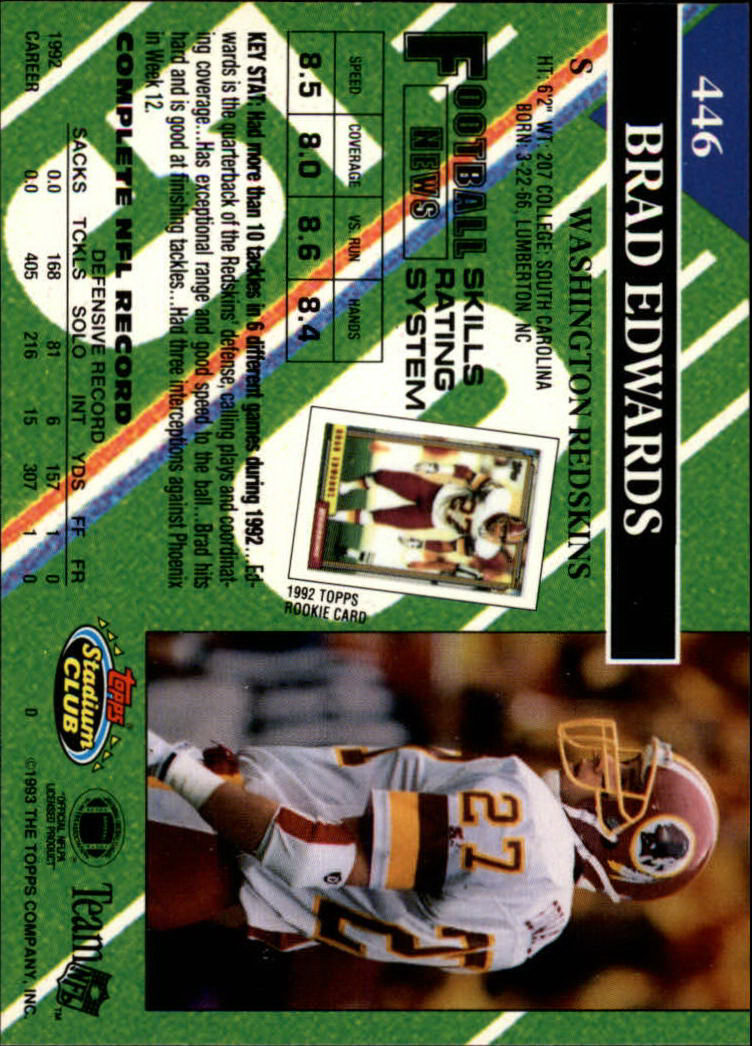 A2126- 1993 Stadium Club FB Cards 251-492 +Rookies -You Pick- 15+ FREE US SHIP - Picture 386 of 473