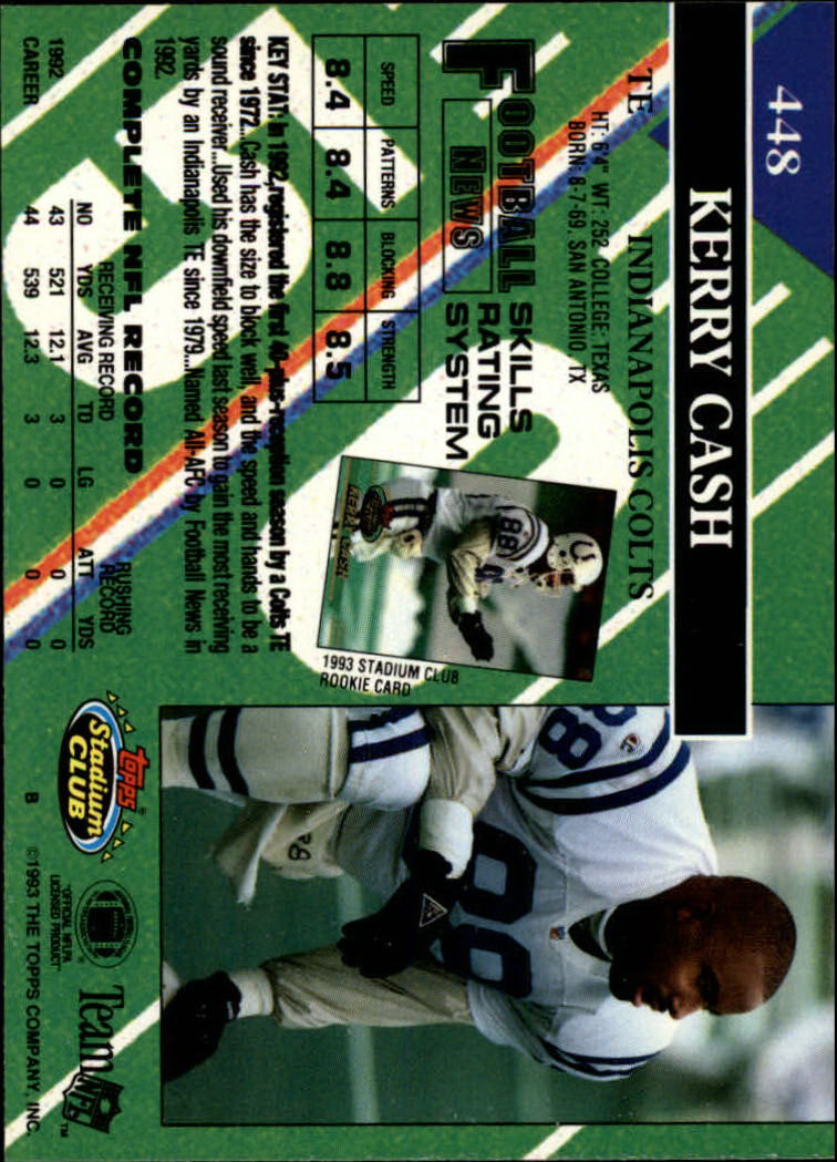 A2126- 1993 Stadium Club FB Cards 251-492 +Rookies -You Pick- 15+ FREE US SHIP - Picture 390 of 473