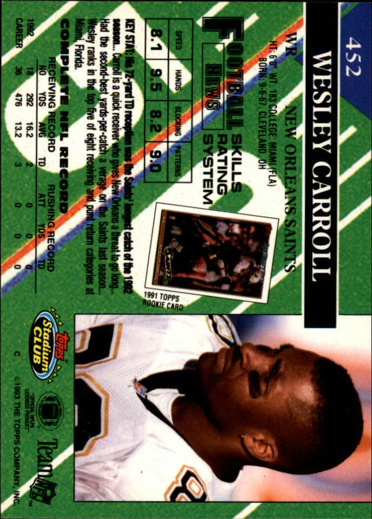 A2126- 1993 Stadium Club FB Cards 251-492 +Rookies -You Pick- 15+ FREE US SHIP - Picture 398 of 473