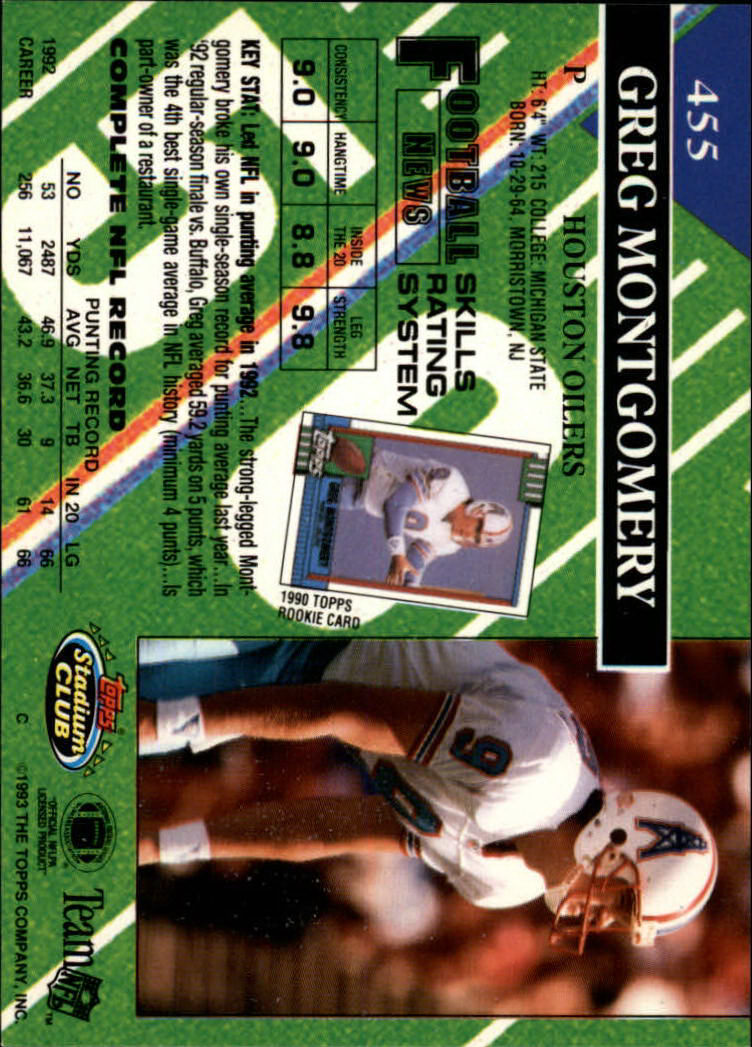 A2126- 1993 Stadium Club FB Cards 251-492 +Rookies -You Pick- 15+ FREE US SHIP - Picture 404 of 473