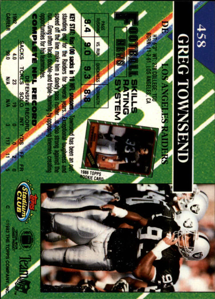 A2126- 1993 Stadium Club FB Cards 251-492 +Rookies -You Pick- 15+ FREE US SHIP - Picture 410 of 473