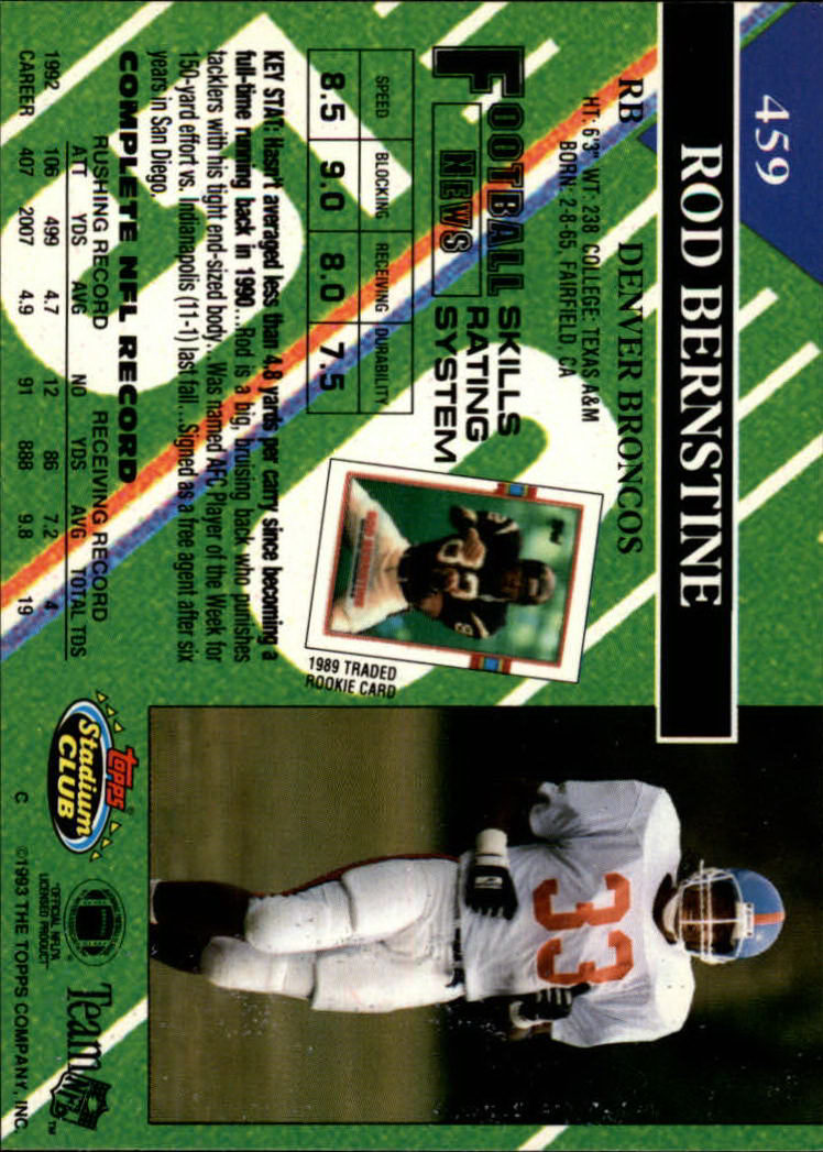 A2126- 1993 Stadium Club FB Cards 251-492 +Rookies -You Pick- 15+ FREE US SHIP - Picture 412 of 473