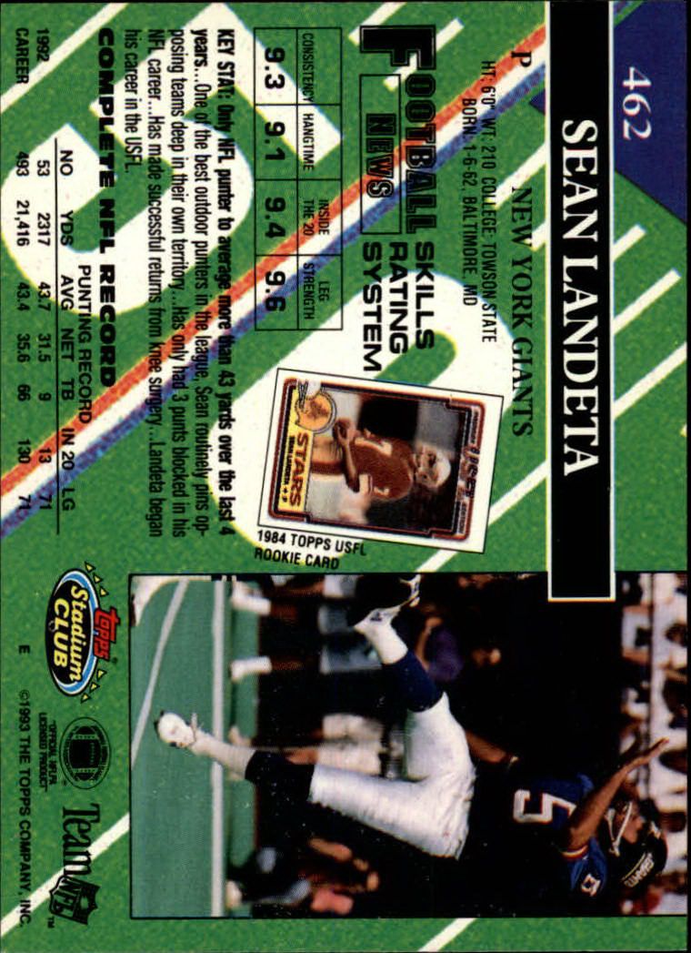 A2126- 1993 Stadium Club FB Cards 251-492 +Rookies -You Pick- 15+ FREE US SHIP - Picture 418 of 473