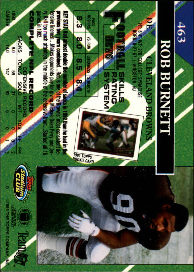 A2126- 1993 Stadium Club FB Cards 251-492 +Rookies -You Pick- 15+ FREE US SHIP - Picture 420 of 473