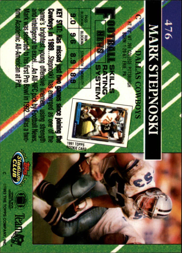 A2126- 1993 Stadium Club FB Cards 251-492 +Rookies -You Pick- 15+ FREE US SHIP - Picture 442 of 473
