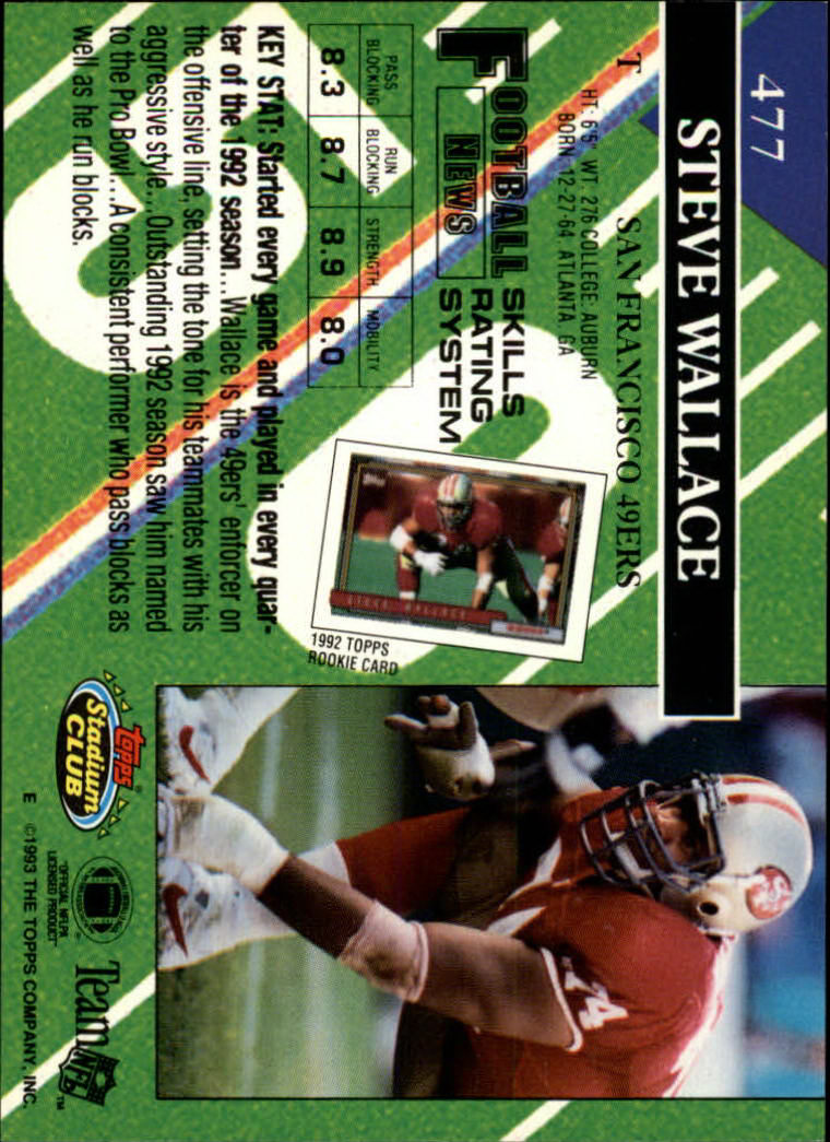 A2126- 1993 Stadium Club FB Cards 251-492 +Rookies -You Pick- 15+ FREE US SHIP - Picture 444 of 473