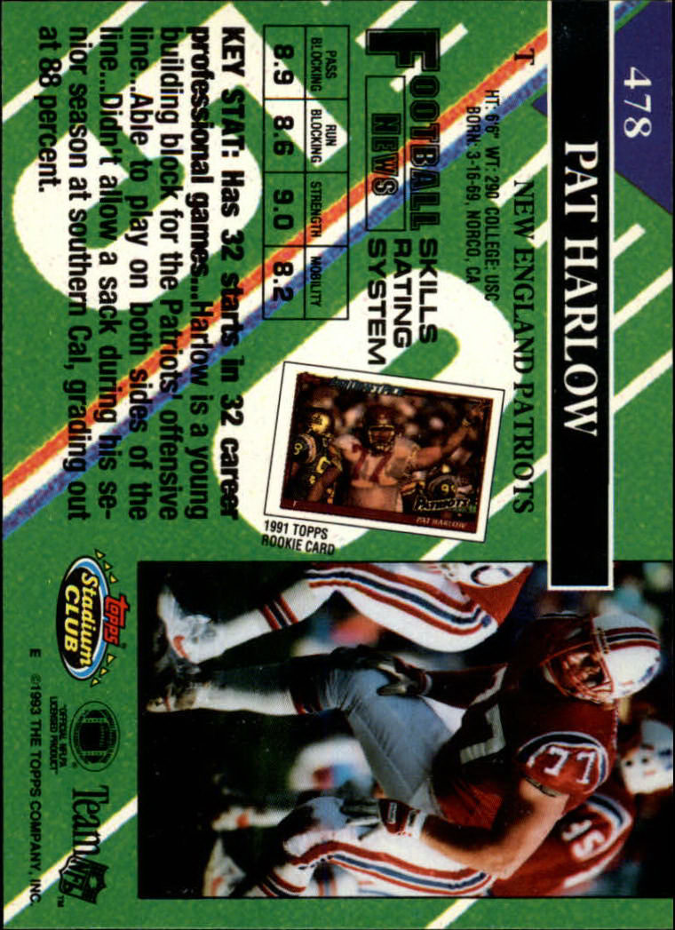 A2126- 1993 Stadium Club FB Cards 251-492 +Rookies -You Pick- 15+ FREE US SHIP - Picture 446 of 473