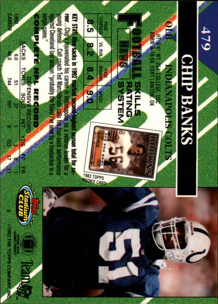 A2126- 1993 Stadium Club FB Cards 251-492 +Rookies -You Pick- 15+ FREE US SHIP - Picture 448 of 473