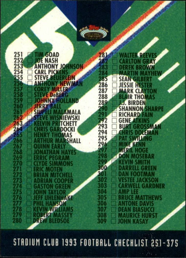 A2126- 1993 Stadium Club FB Cards 251-492 +Rookies -You Pick- 15+ FREE US SHIP - Picture 466 of 473