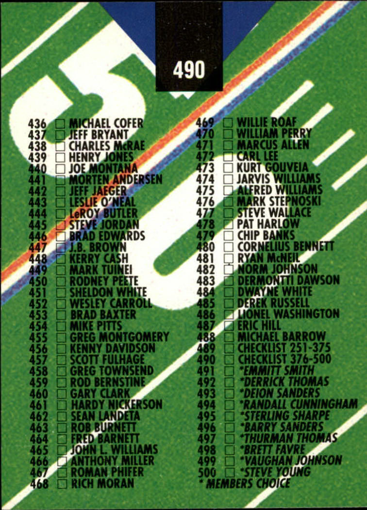 A2126- 1993 Stadium Club FB Cards 251-492 +Rookies -You Pick- 15+ FREE US SHIP - Picture 469 of 473