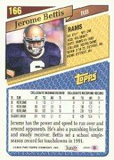 1993 Topps #166 Jerome Bettis RC back image