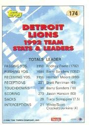 1993 Topps #174 Barry Sanders TL back image