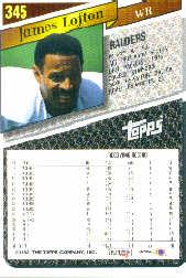 1993 Topps #345 James Lofton back image